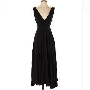 & Other Stories Elegant Black Deep V-Neck Maxi Dress